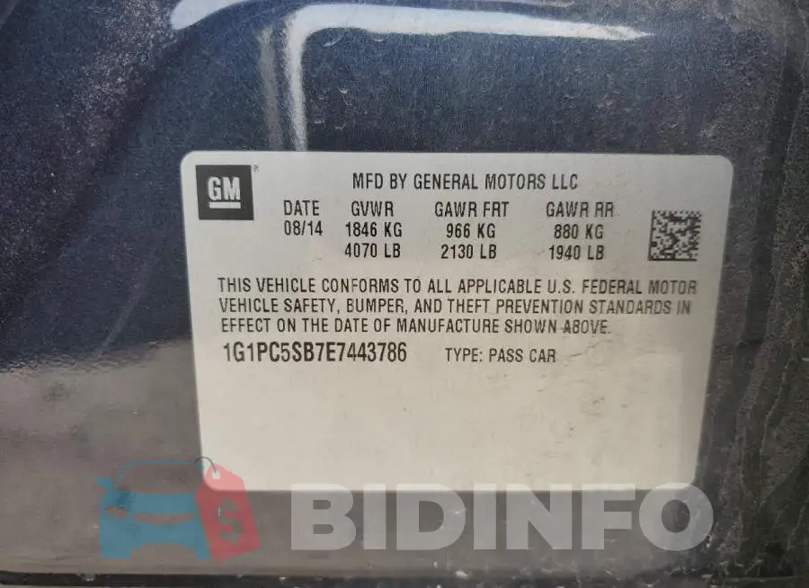 1G1PC5SB7E7443786 Photo# 12
