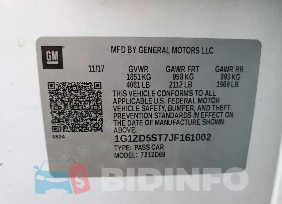 1G1ZD5ST7JF161002 Photo# 12