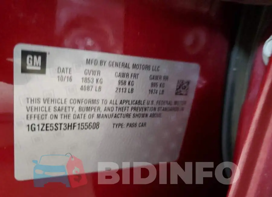 1G1ZE5ST3HF155608 Photo# 12