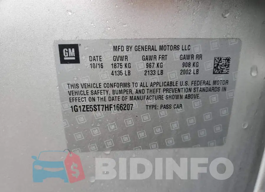 1G1ZE5ST7HF166207 Photo# 12