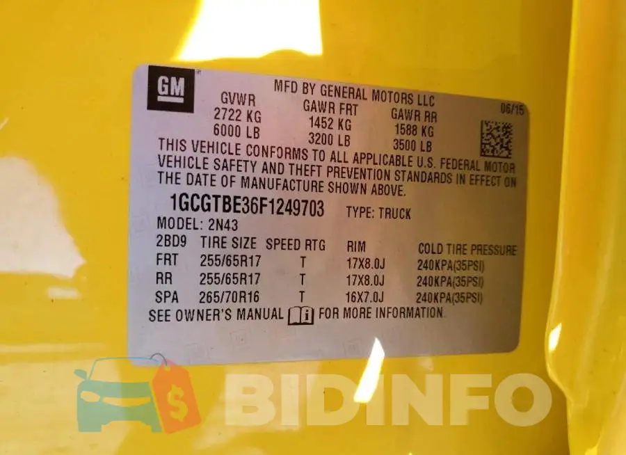 1GCGTBE36F1249703 Photo# 12