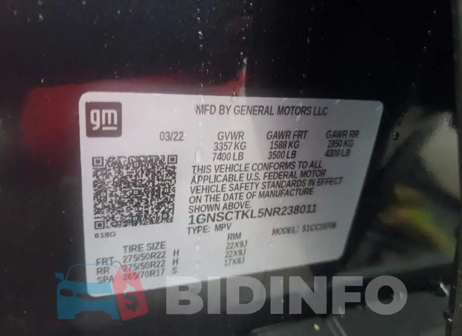 1GNSCTKL5NR238011 Photo# 13