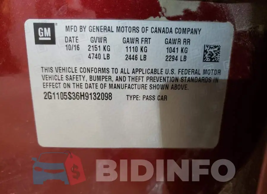 2G1105S36H9132098 Photo# 12
