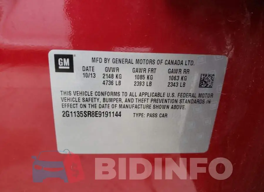 2G1135SR8E9191144 Photo# 13