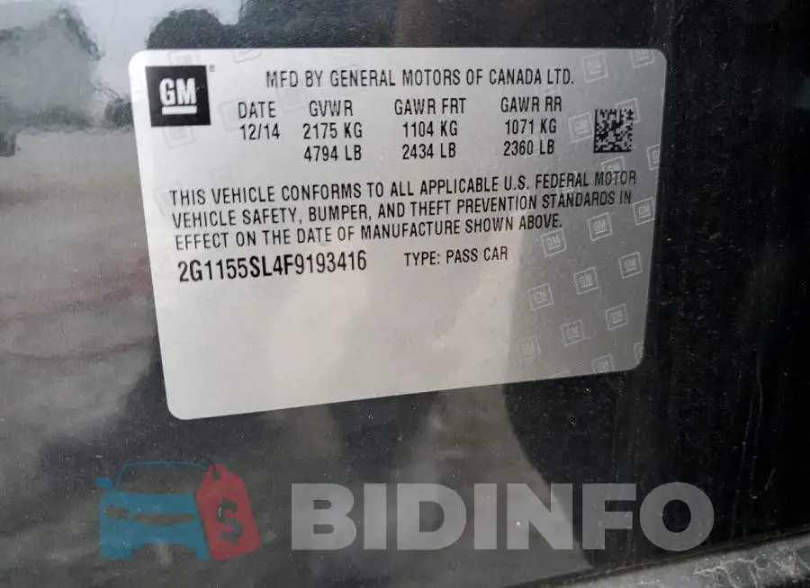 2G1155SL4F9193416 Photo# 12