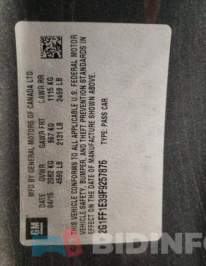 2G1FF1E39F9257876 Photo# 13