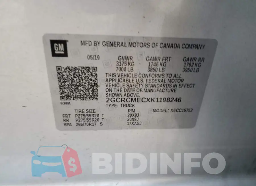 2GCRCMECXK1198246 Photo# 12