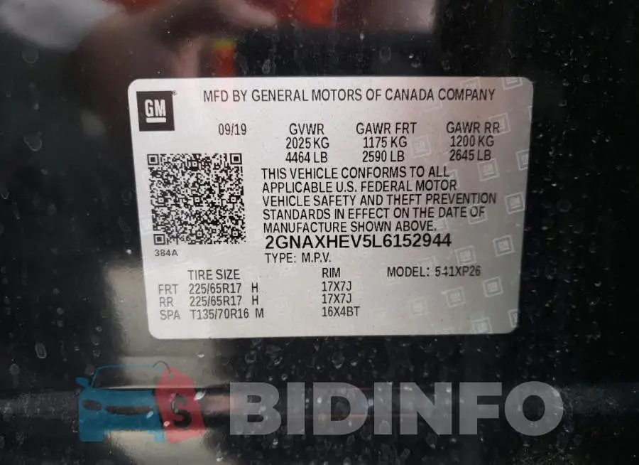 2GNAXHEV5L6152944 Photo# 14