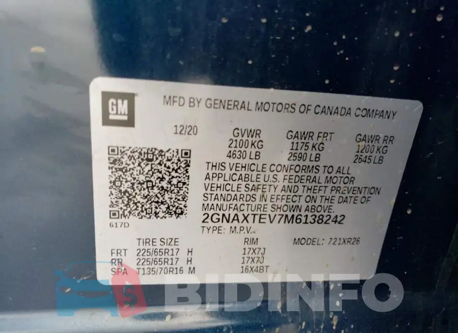 2GNAXTEV7M6138242 Photo# 13