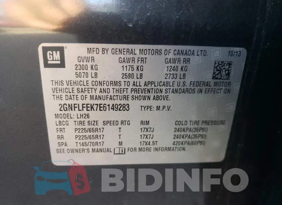 2GNFLFEK7E6149283 Photo# 12