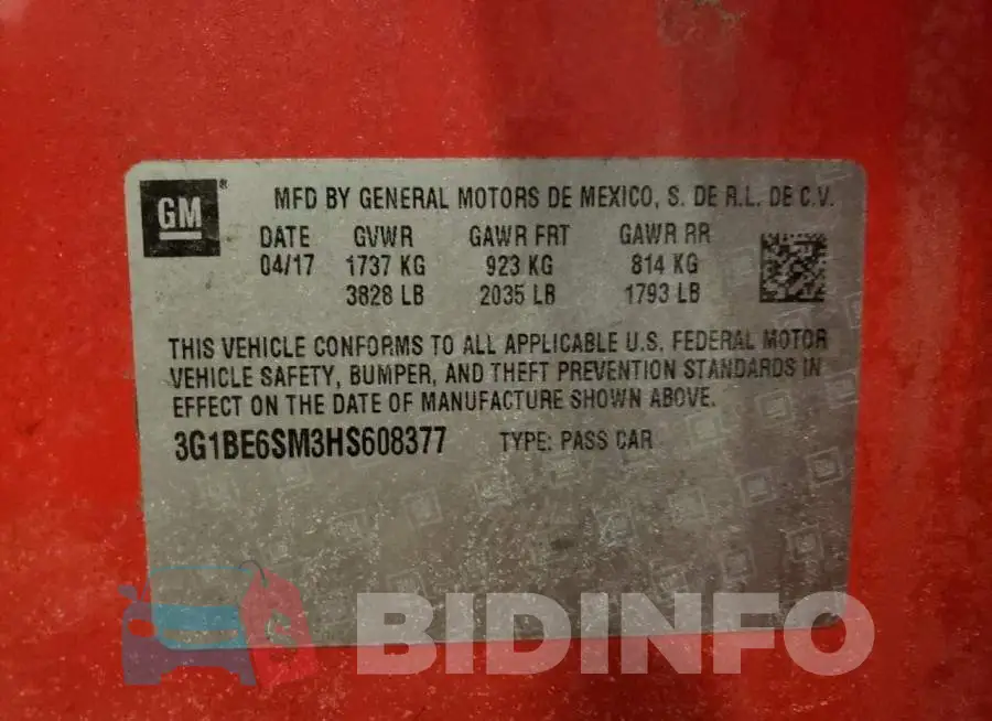 3G1BE6SM3HS608377 Photo# 12