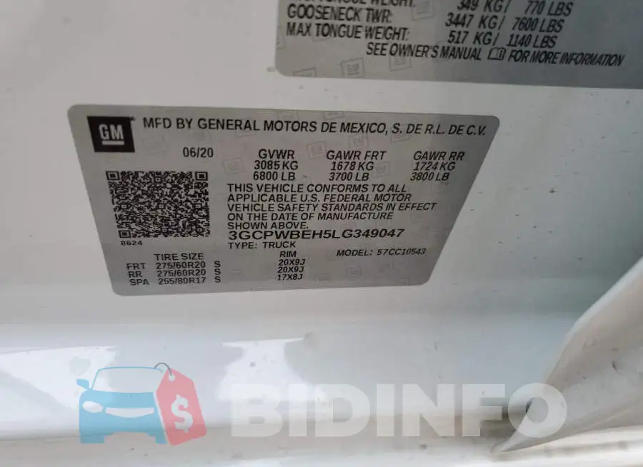 3GCPWBEH5LG349047 Photo# 12