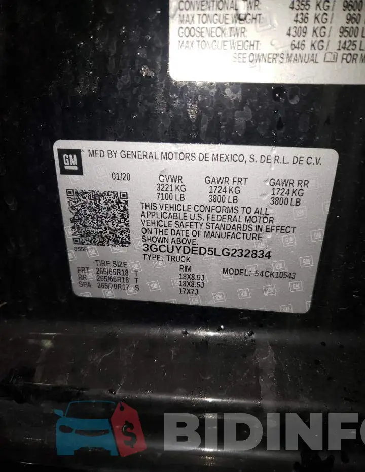 3GCUYDED5LG232834 Photo# 12