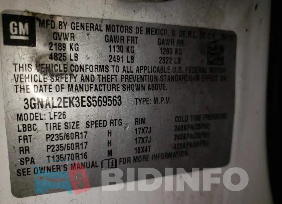 3GNAL2EK3ES569563 Photo# 13
