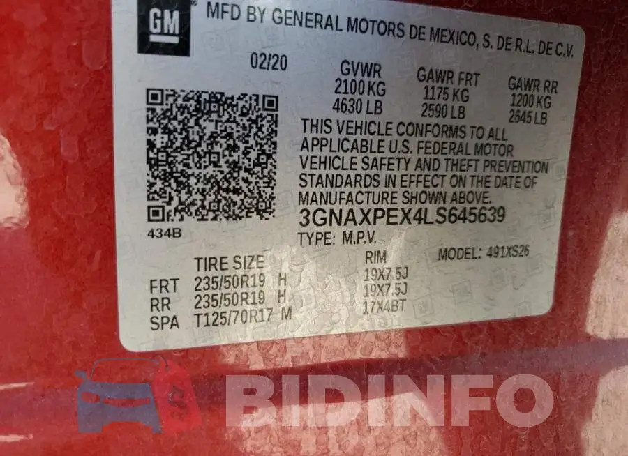 3GNAXPEX4LS645639 Photo# 14