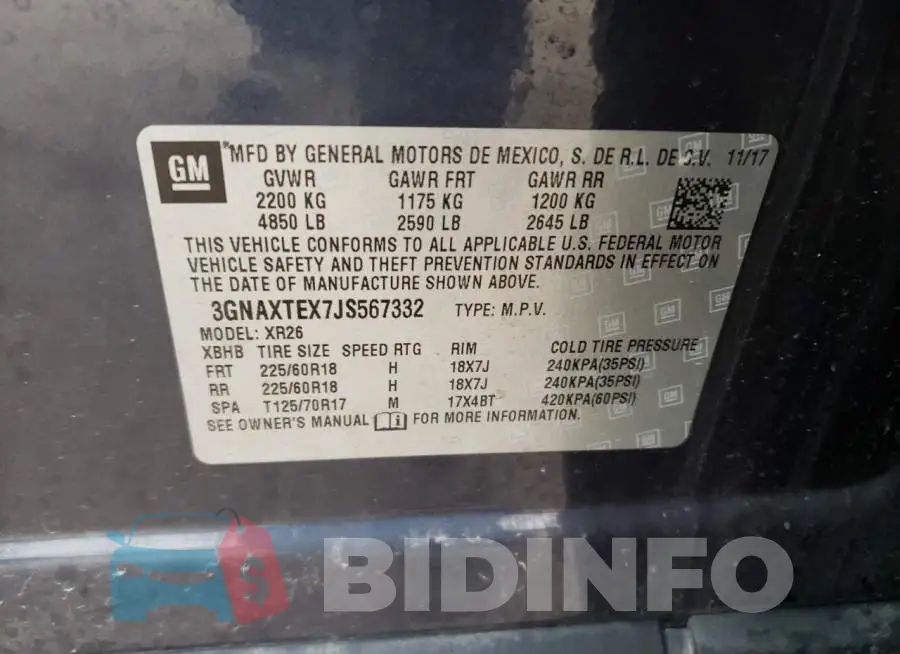 3GNAXTEX7JS567332 Photo# 14