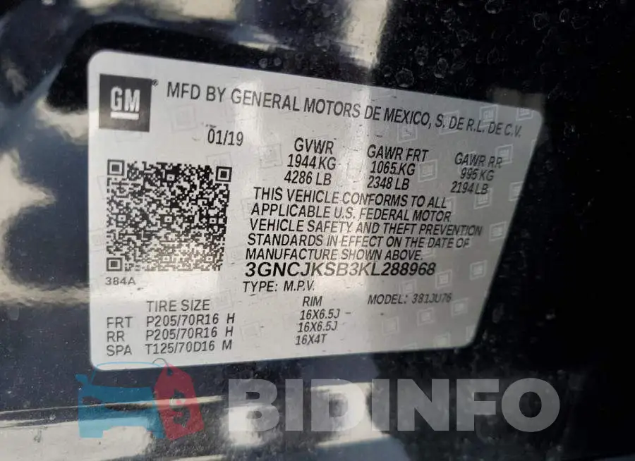 3GNCJKSB3KL288968 Photo# 13