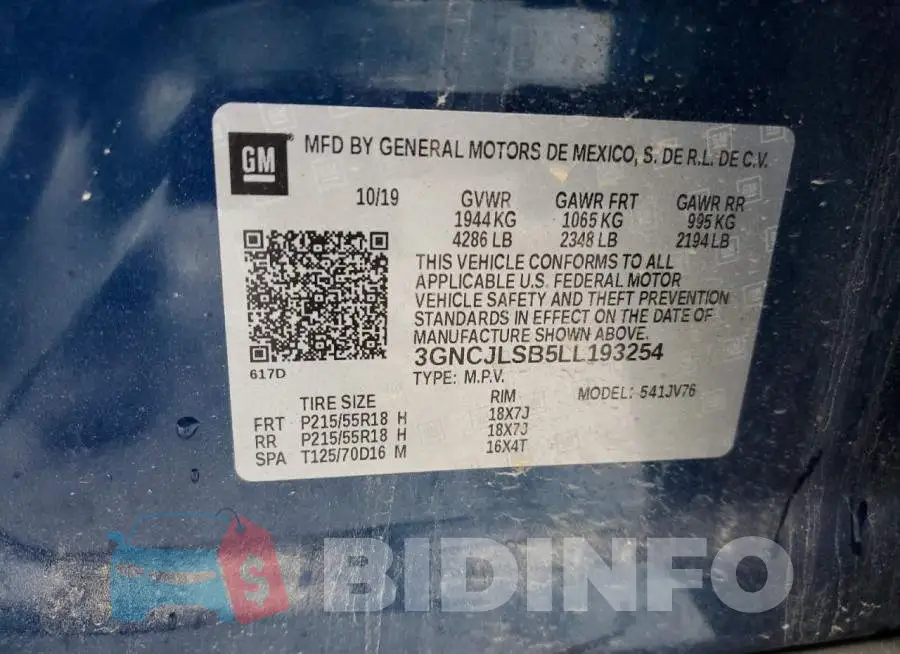 3GNCJLSB5LL193254 Photo# 13