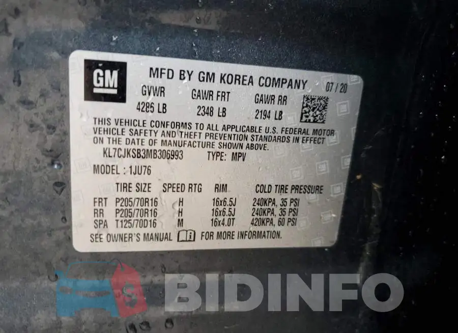 KL7CJKSB3MB306993 Photo# 13