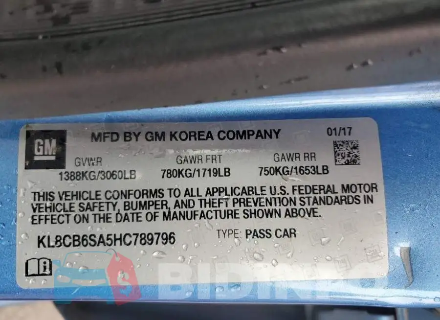 KL8CB6SA5HC789796 Photo# 12