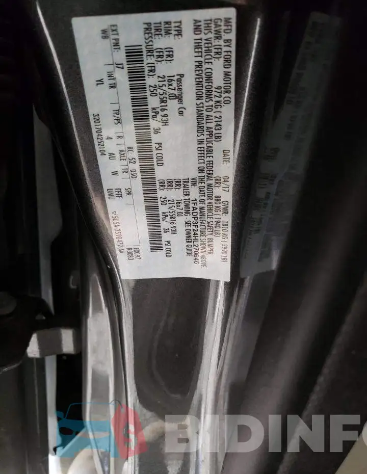 1FADP3F24HL270646 Photo# 12
