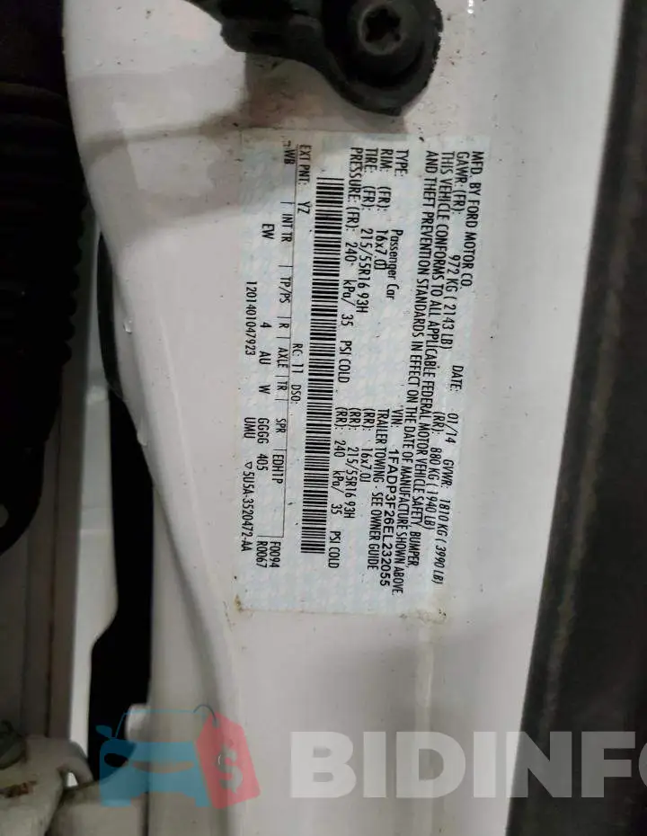 1FADP3F26EL232055 Photo# 12
