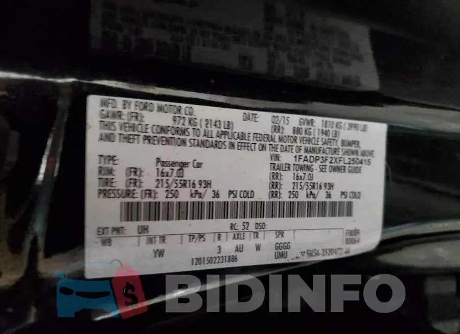 1FADP3F2XFL250415 Photo# 12