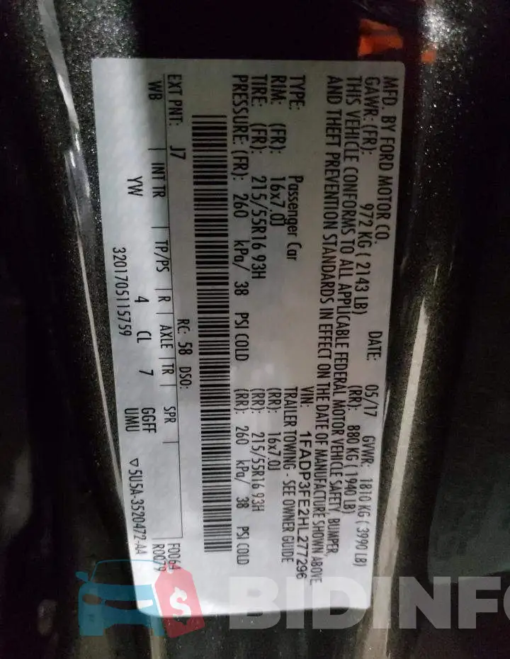 1FADP3FE2HL277296 Photo# 13