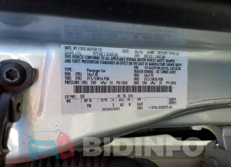 1FADP3K20GL325226 Photo# 13