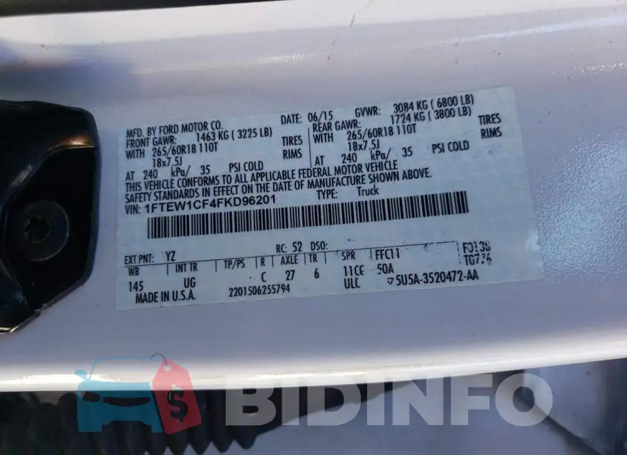 1FTEW1CF4FKD96201 Photo# 12