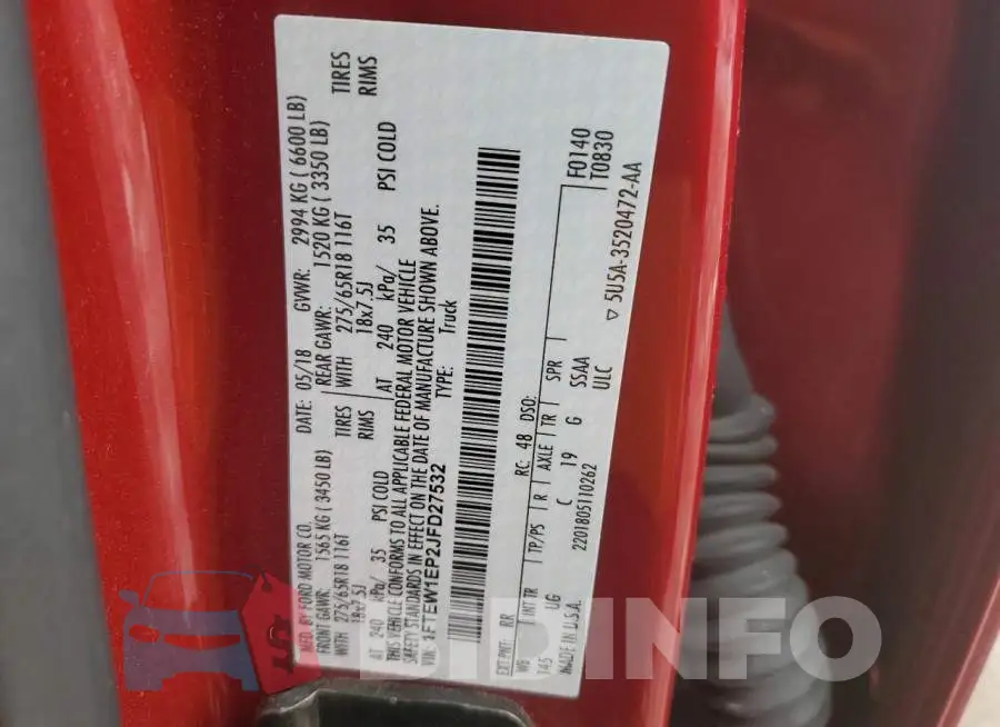 1FTEW1EP2JFD27532 Photo# 12
