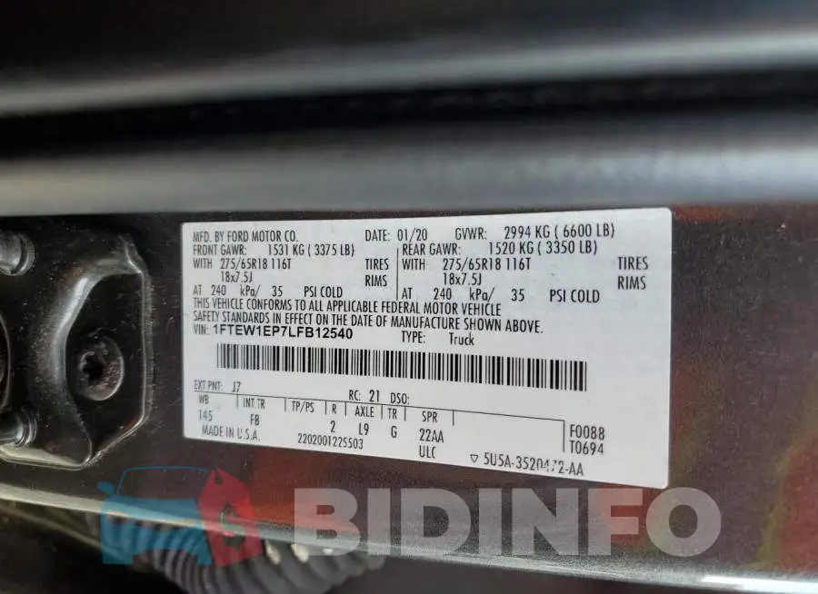 1FTEW1EP7LFB12540 Photo# 12