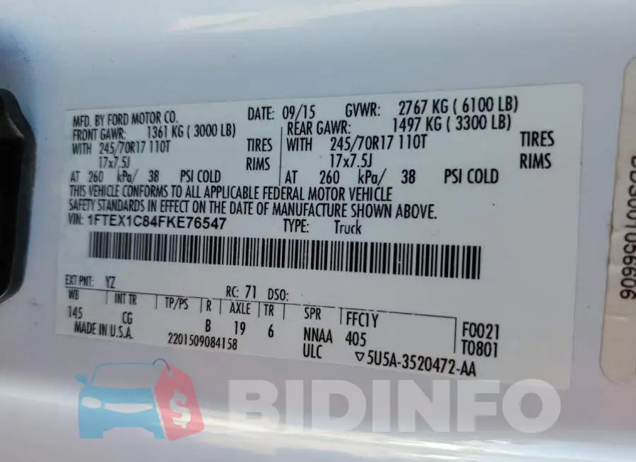 1FTEX1C84FKE76547 Photo# 10