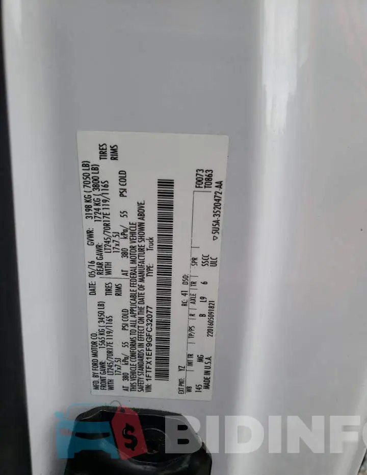 1FTFX1EF9GFC32077 Photo# 12