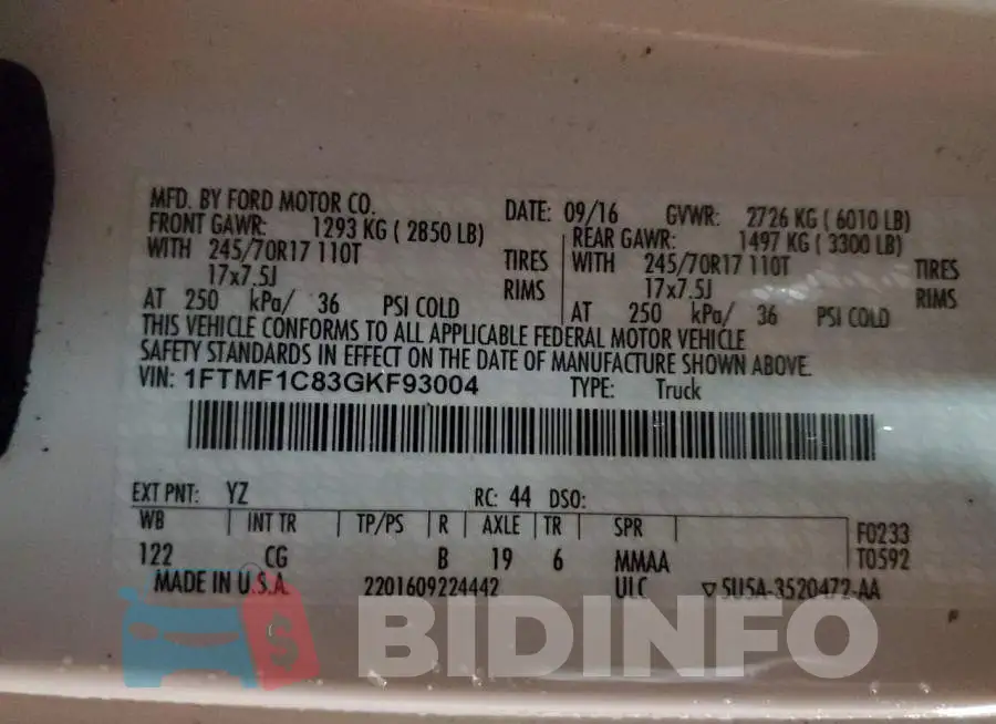 1FTMF1C83GKF93004 Photo# 12