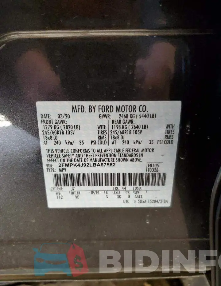 2FMPK4J92LBA67582 Photo# 13