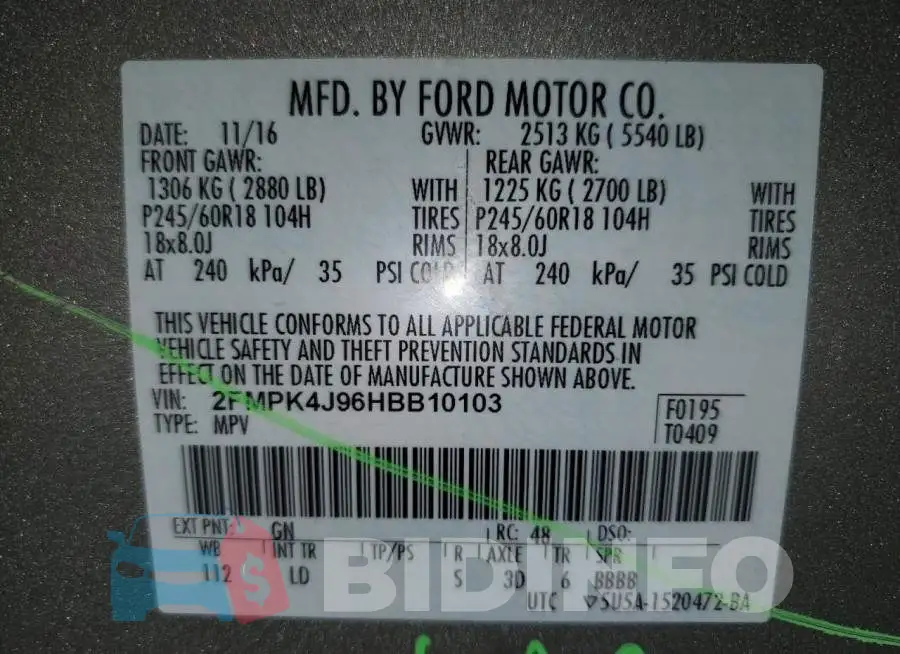 2FMPK4J96HBB10103 Photo# 14