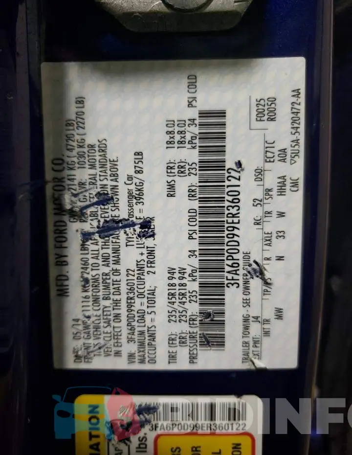 3FA6P0D99ER360122 Photo# 12