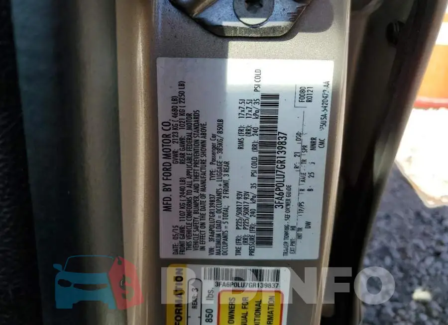 3FA6P0LU7GR139837 Photo# 12