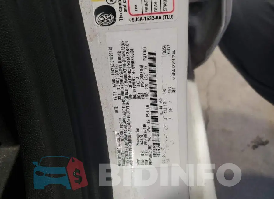 3FADP4EJ0GM138401 Photo# 13