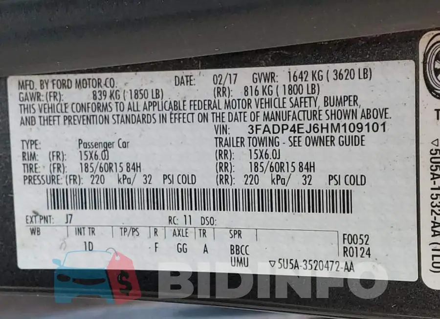 3FADP4EJ6HM109101 Photo# 12