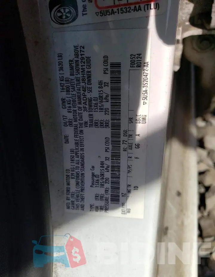 3FADP4EJ8HM129172 Photo# 12