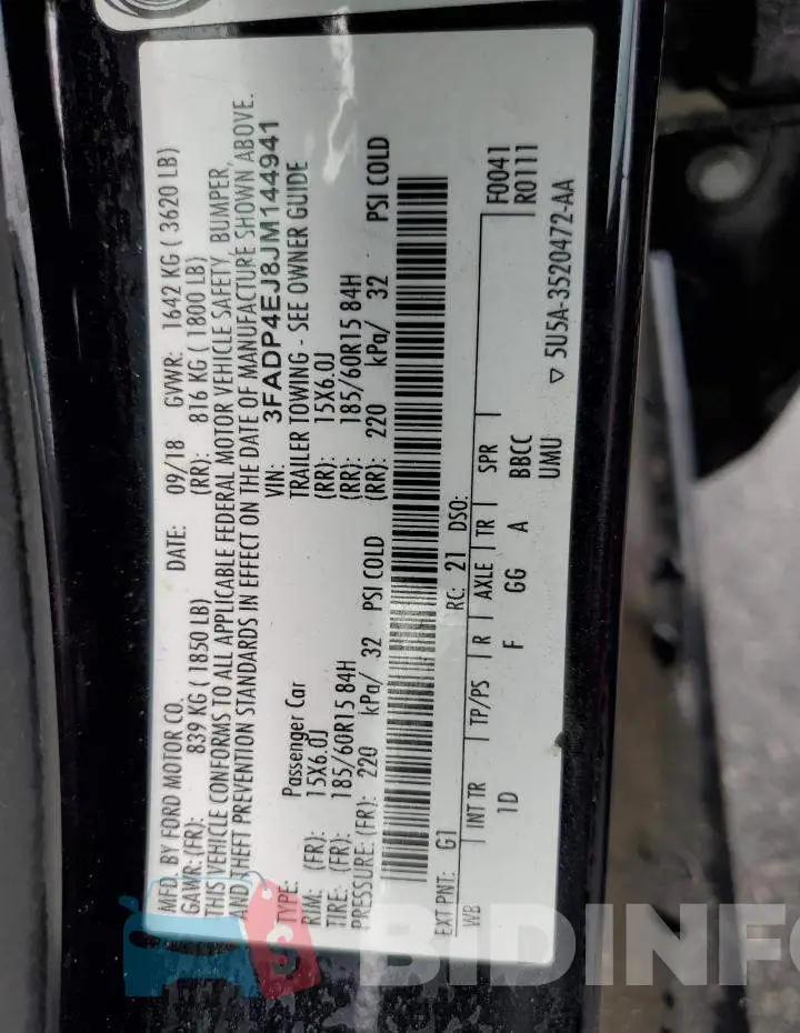 3FADP4EJ8JM144941 Photo# 12
