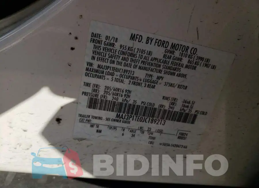 MAJ3P1TE0JC189213 Photo# 13