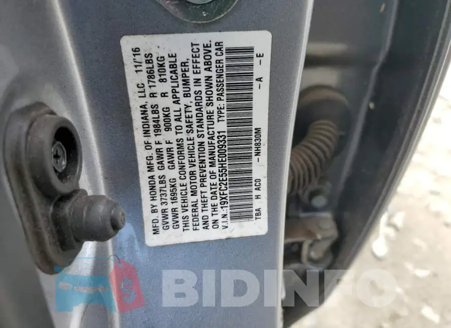 19XFC2E55HE009331 Photo# 12