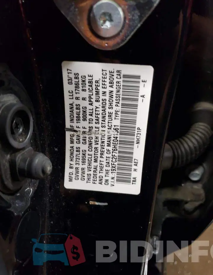 19XFC2F76HE041561 Photo# 12