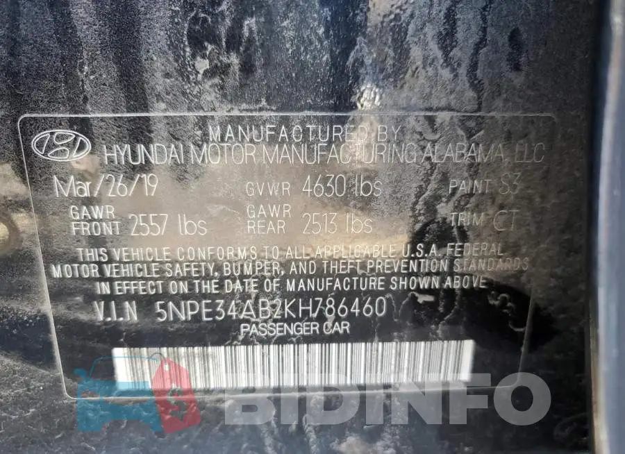 5NPE34AB2KH786460 Photo# 12