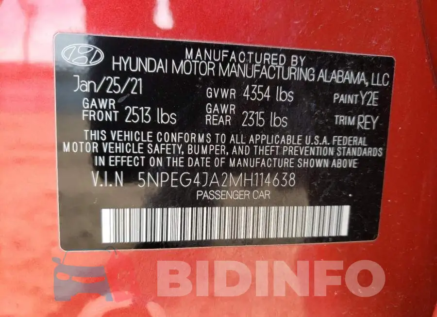5NPEG4JA2MH114638 Photo# 12