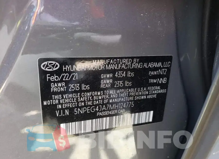 5NPEG4JA7MH124775 Photo# 12