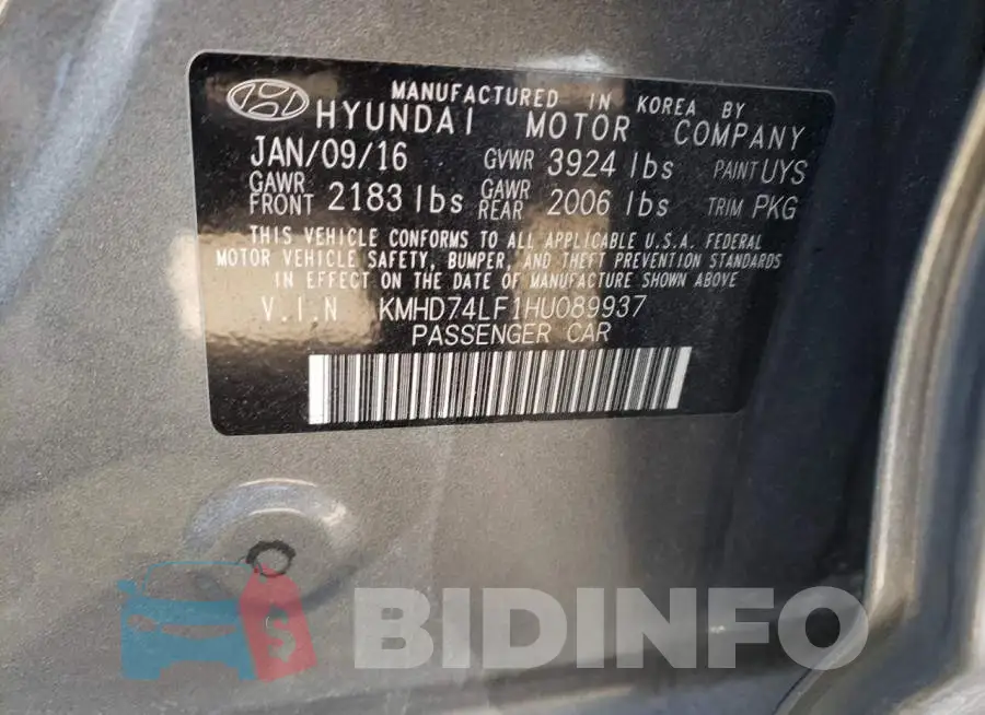 KMHD74LF1HU089937 Photo# 12